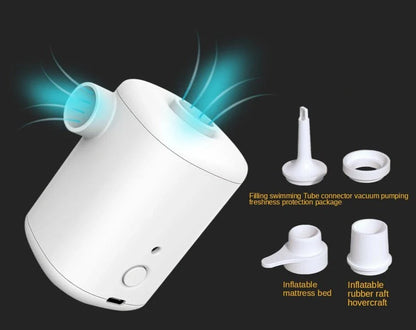 Mini electric inflator with USB charging port and LED display for outdoor and home use