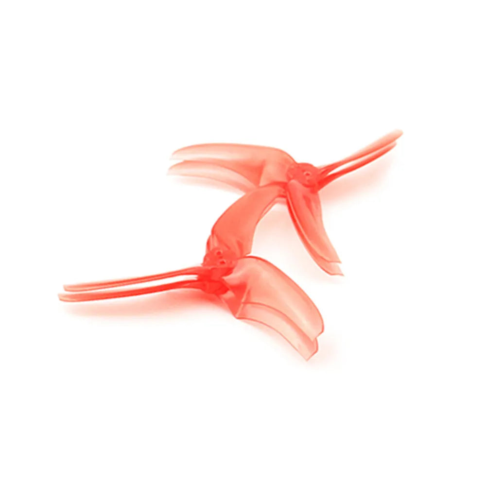 Four red plastic machete screw blades for aviation models, 90mm diameter, 2.8in pitch