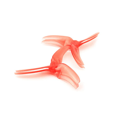 Four red plastic machete screw blades for aviation models, 90mm diameter, 2.8in pitch