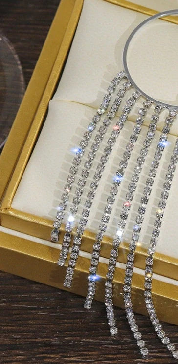 Fashionable gold and silver tassel earrings with a geometric design and luxurious 14K real gold plating