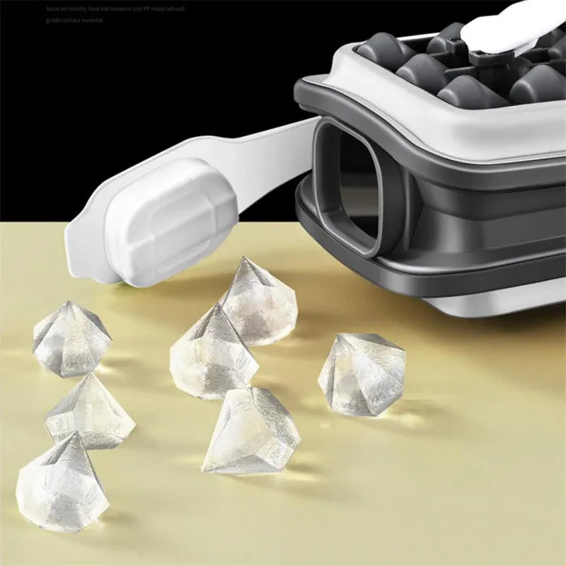 Light grey silicone ice ball mould and water bottle with modern minimalist design