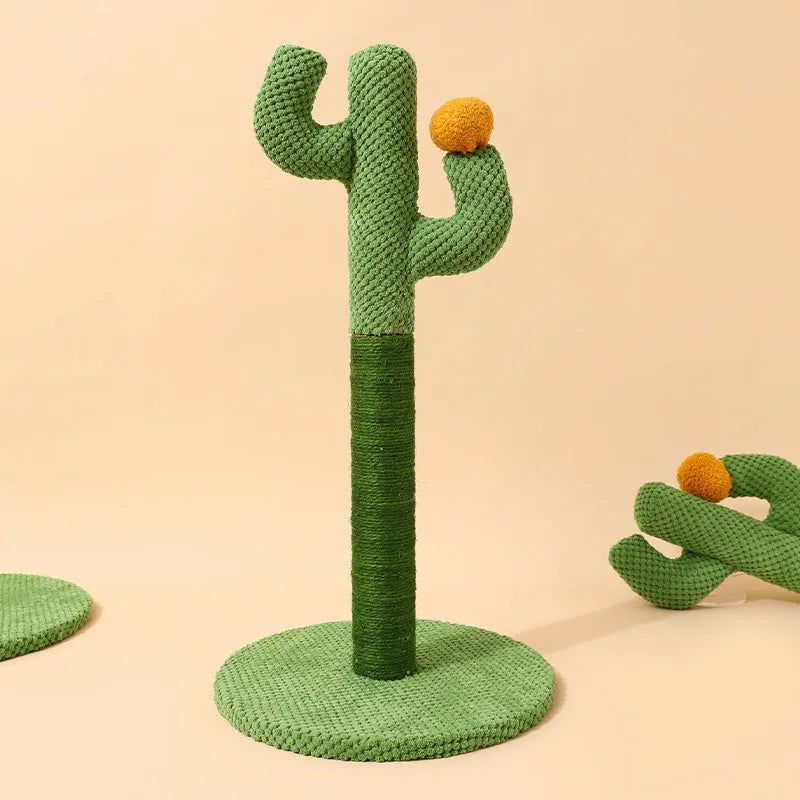 Masson cactus design cat scratching pole and a flat coconut tree sisal scratch board for cats.