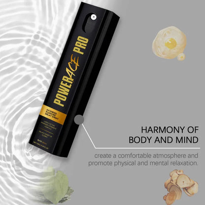 Men's 10ml body moisturising spray bottle with spray nozzle, 2.6cm wide and 9.3cm tall.