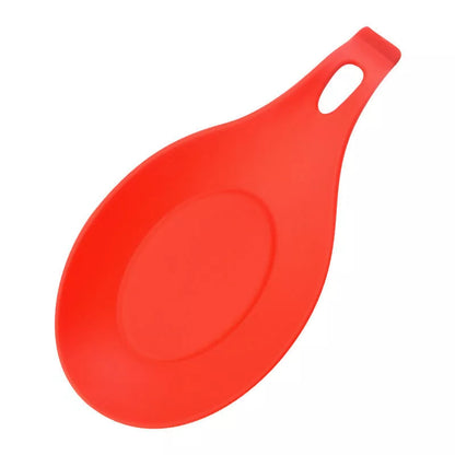 TPE silicone spoon mat in various colors for kitchen heat insulation and easy cleaning