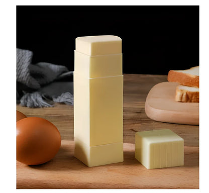 White polypropylene butter applicator creating 6x6x3cm butter sticks with vertical grease box design