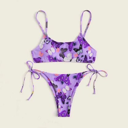 Summer flowers print push-up bikini in various colors for beach wear