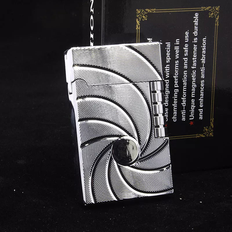 Embossed Chinese Dragon Gas Lighter with intricate design and metal construction