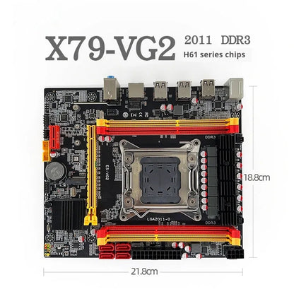 X79-VG2 desktop motherboard with LGA 2011 socket, DDR3 slots, PCI Express slot, and multiple connectors