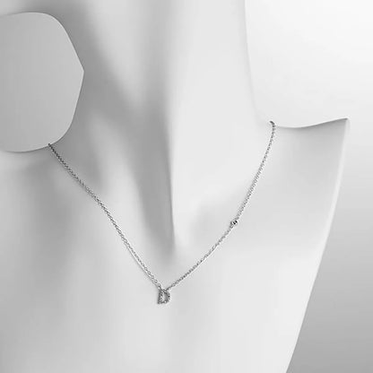 Custom Initial Necklace with sparkling CZ pendant, available in gold or silver finish