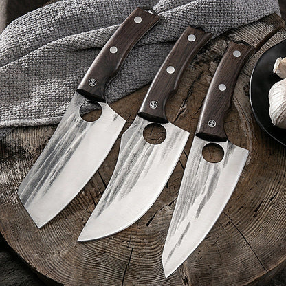 Premium deboning knife set with stainless steel blades and ergonomic handles for precise meat cutting and deboning
