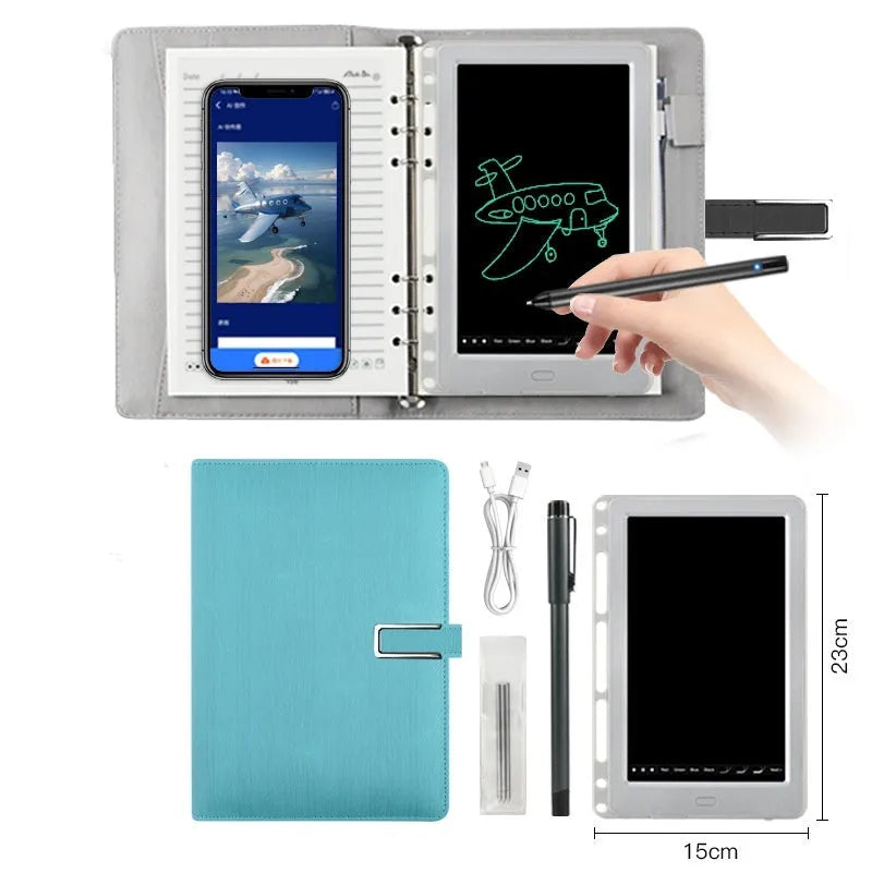 85-inch electronic writing pad with stitching design and smart pen on a stand