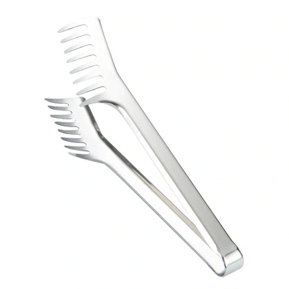 23cm stainless steel kitchen food tongs with secure grip mechanism for cooking
