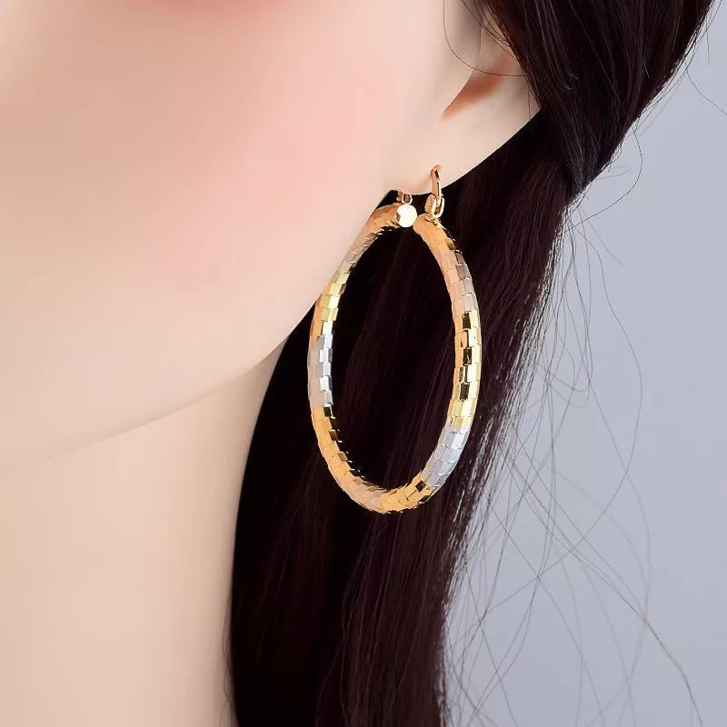 Simple Gold Women's Metal Alloy Geometric Earrings in gold and gold A colors