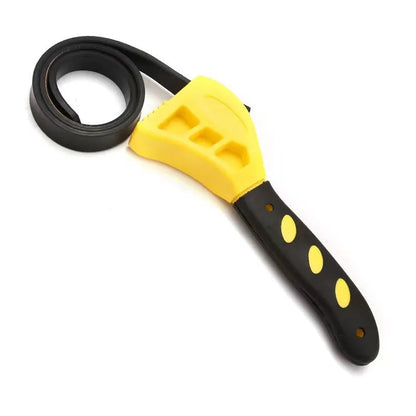 Adjustable rubber strap wrench showing phosphated finish and 21.5cm length with measurement scale