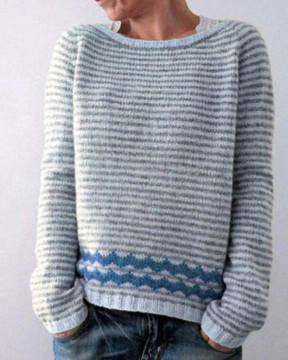 Stylish multicolor knit pullover sweater for women with relaxed fit and variety of vibrant color options