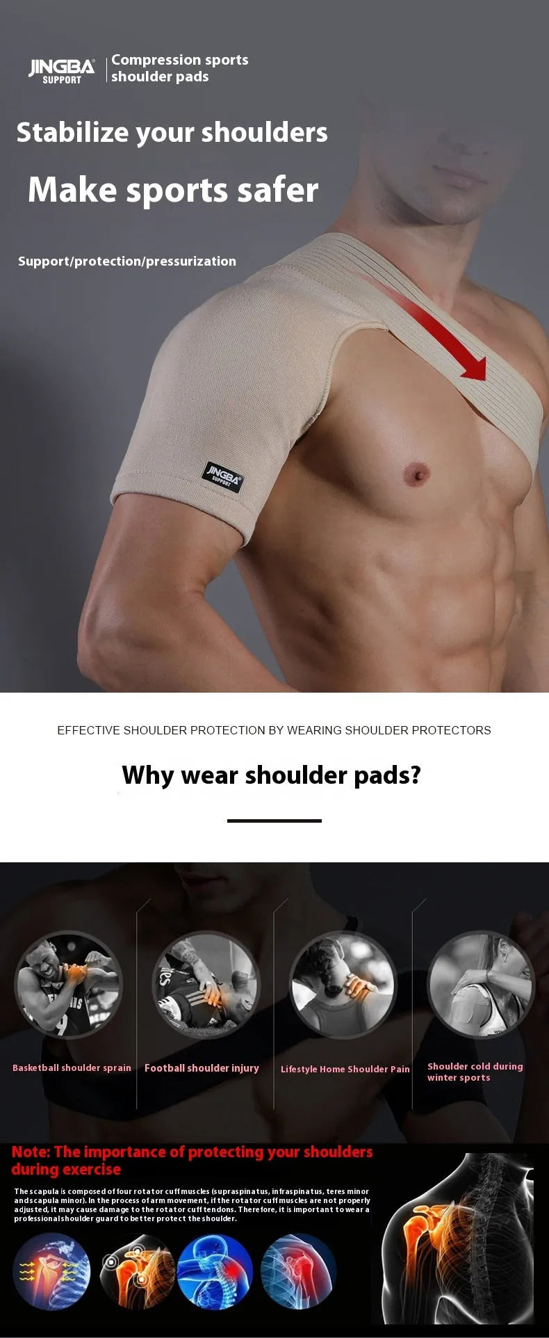 Adjustable skin-colour one-shoulder sports protective strap for weightlifting and running.