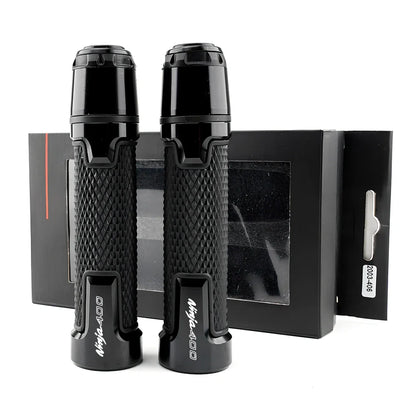 Kawasaki motorcycle silicone handlebar grips with diamond-pattern texture in multiple colours