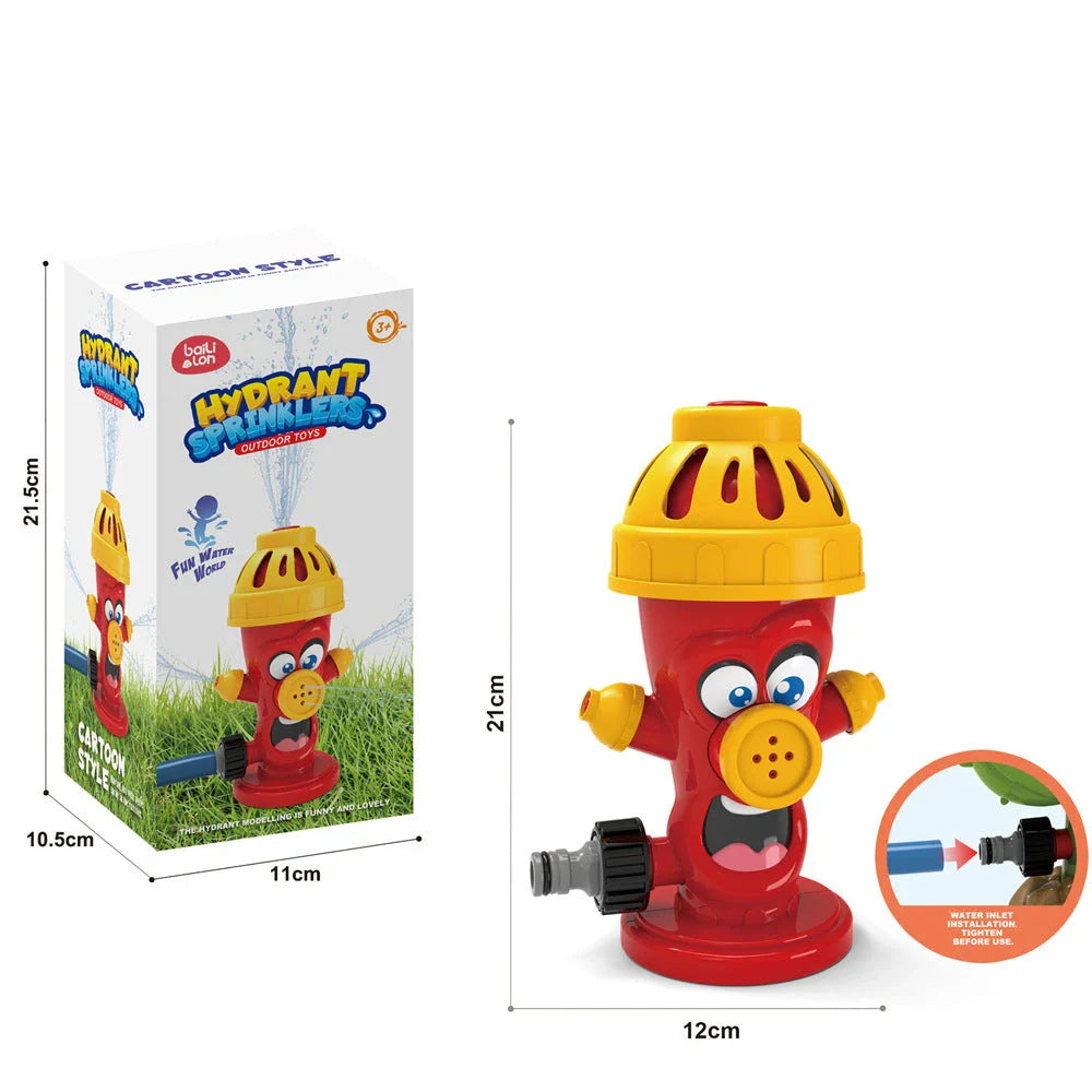 Colorful outdoor water sprinkler toy with cactus-shaped design for kids to enjoy in the backyard