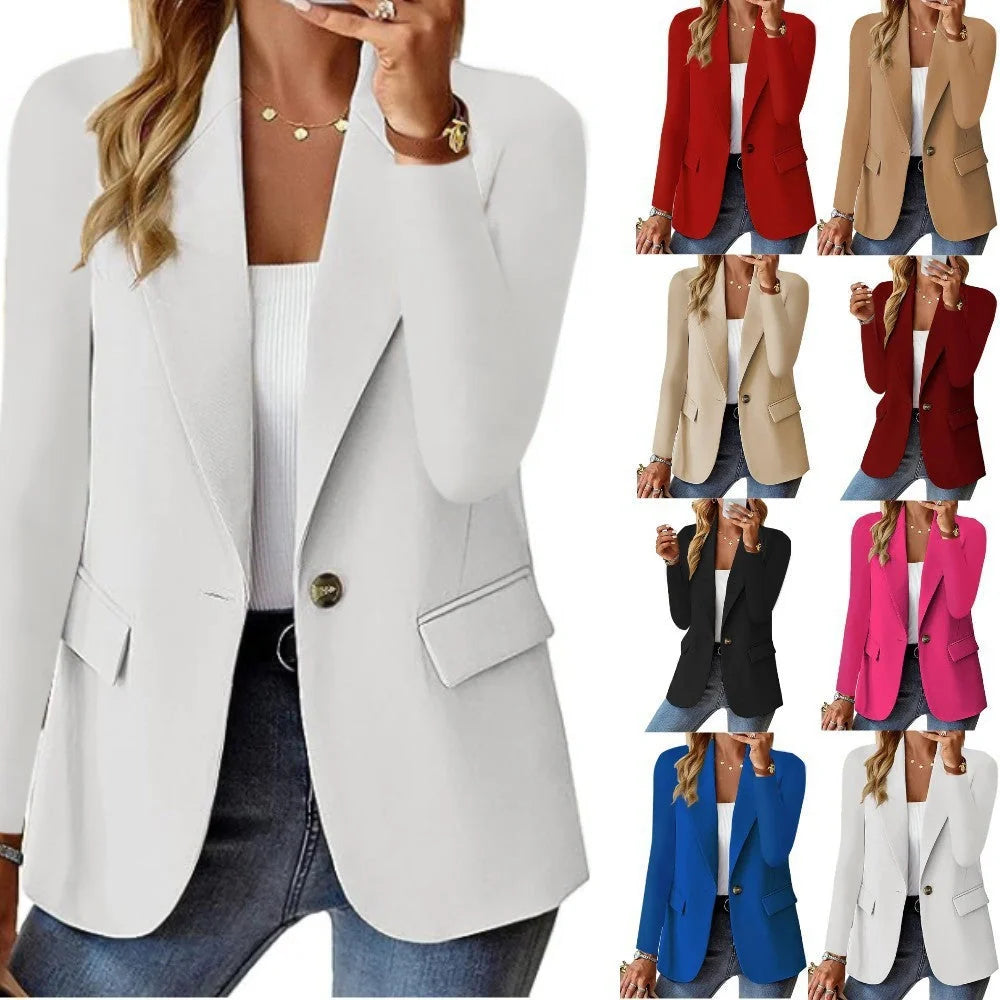 Women wearing a stylish polyester cardigan in various colors and sizes