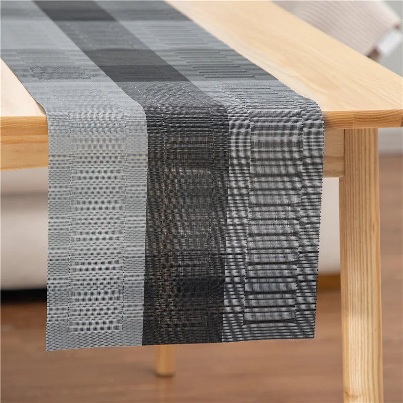 PVC kitchen sink mat with non-slip backing in gradient bamboo pattern, 30x180cm size