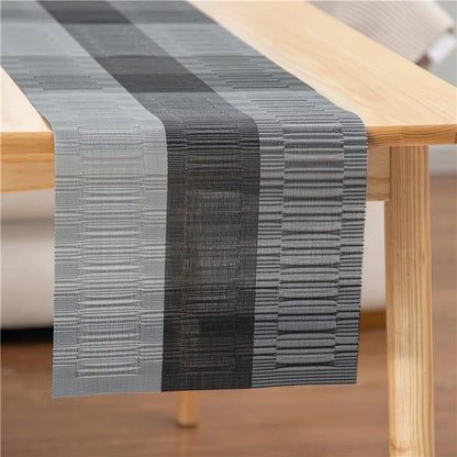 PVC kitchen sink mat with non-slip backing in gradient bamboo pattern, 30x180cm size