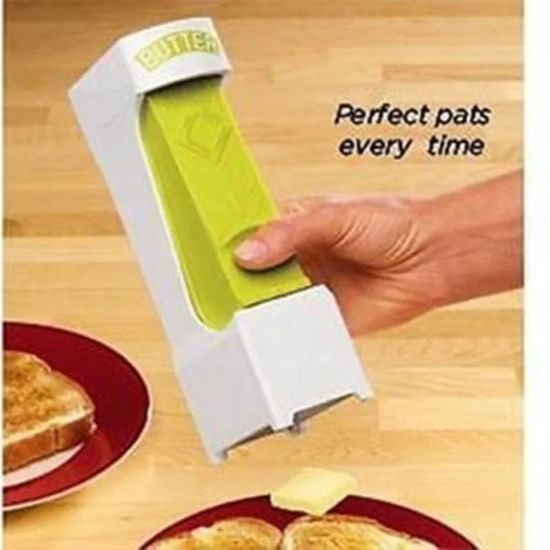 Yellow ABS plastic butter cutter with stainless steel blades for quarter-pound stick butter bars