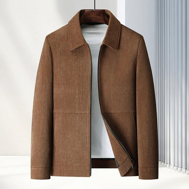 Men's slim-fit casual jacket in polyvinyl alcohol fibre, available in multiple colours and sizes with thickening design