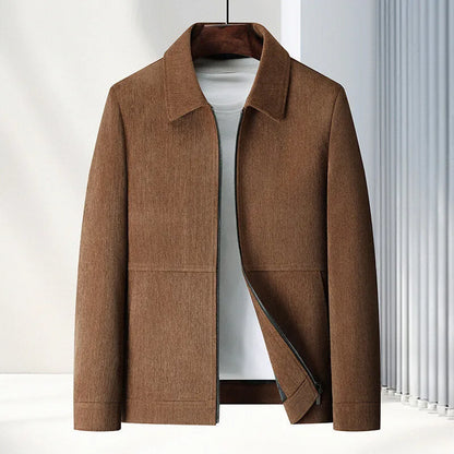 Men's slim-fit casual jacket in polyvinyl alcohol fibre, available in multiple colours and sizes with thickening design