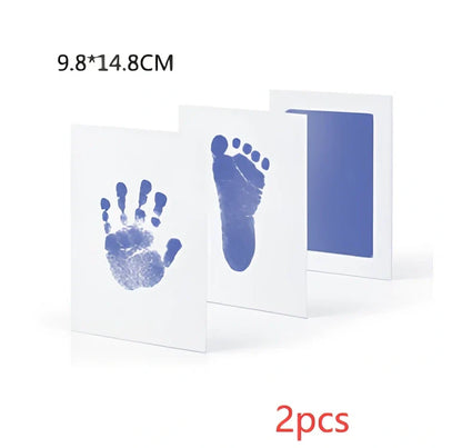 Disposable ink baby hand and foot print kit with six colour options and two size formats