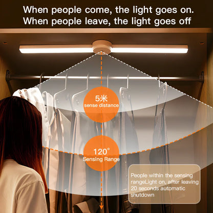 Foldable automatic sensor cabinet light with magnetic mount and adjustable brightness settings