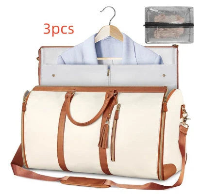 Spacious Travel Duffel Bag - Versatile Women's Handbag with Folding Suit Compartment in Multiple Color Options