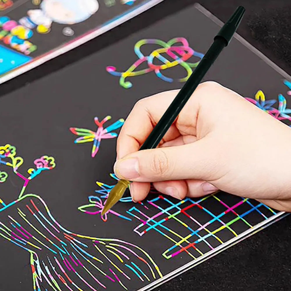 A single PS plastic scratch art pen with a pointed tip for children's drawing.