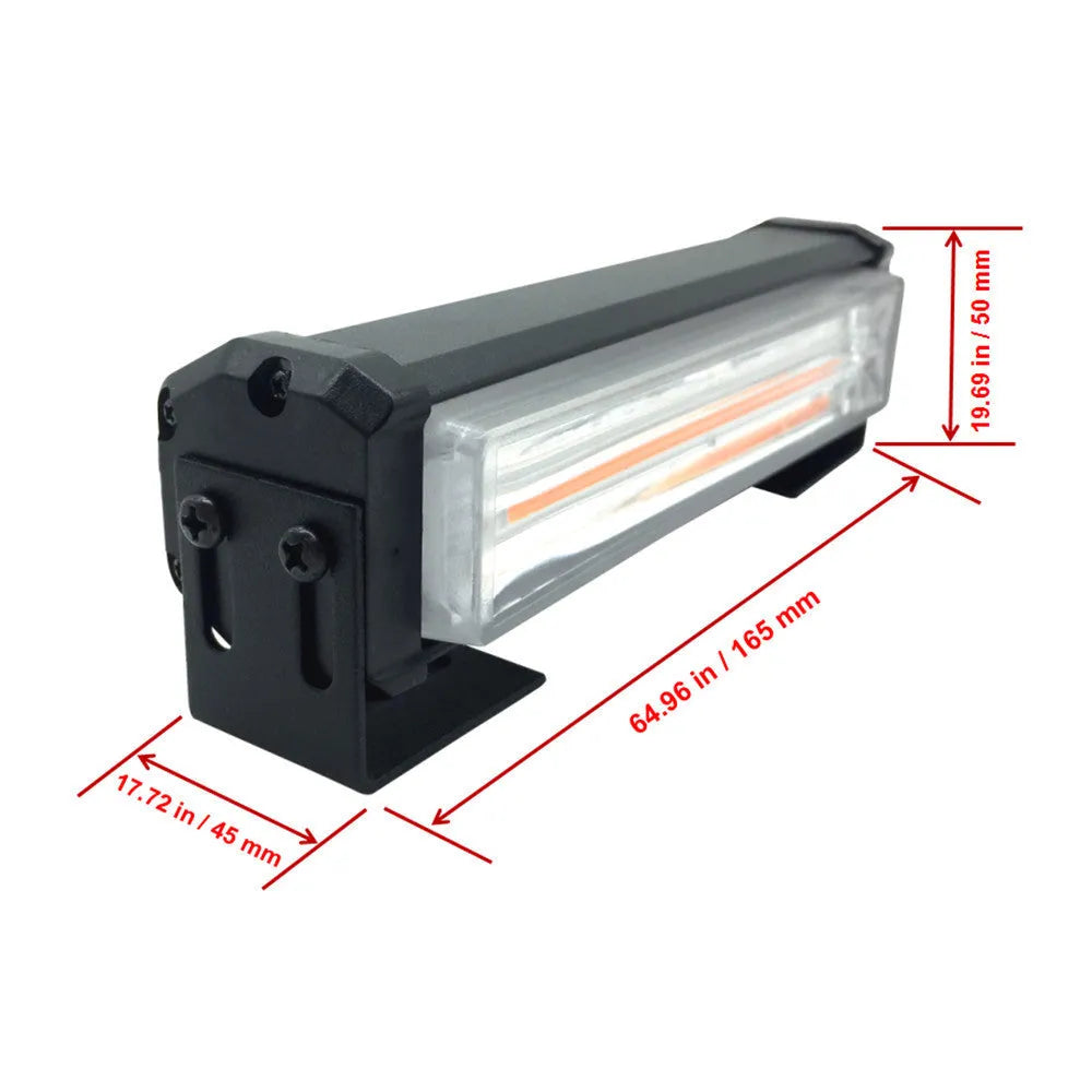 Yellow 208 model vehicle strobe warning light with aluminium alloy housing and drag two middle net design