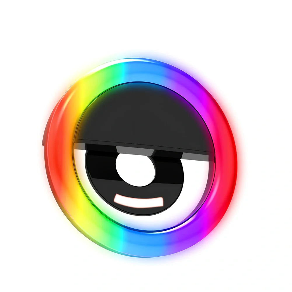 RK-12 mobile phone fill light with USB charging port and clip for photography lighting