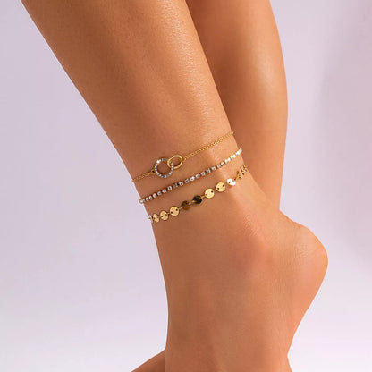 Beach Star Tassel Ankle Ring in gold and black, lightweight summer jewelry