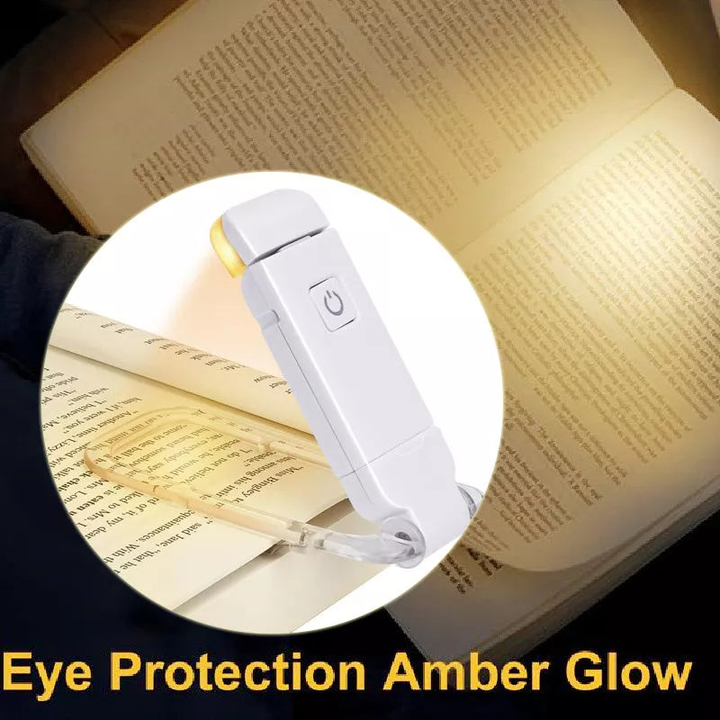 Adjustable LED USB rechargeable book light with flexible holder for nighttime reading