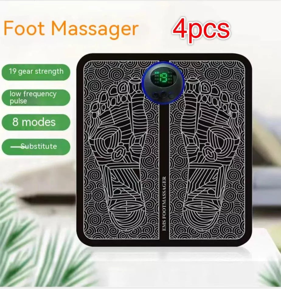 Portable EMS Foot Massager Pad with remote control for pain relief and improved circulation