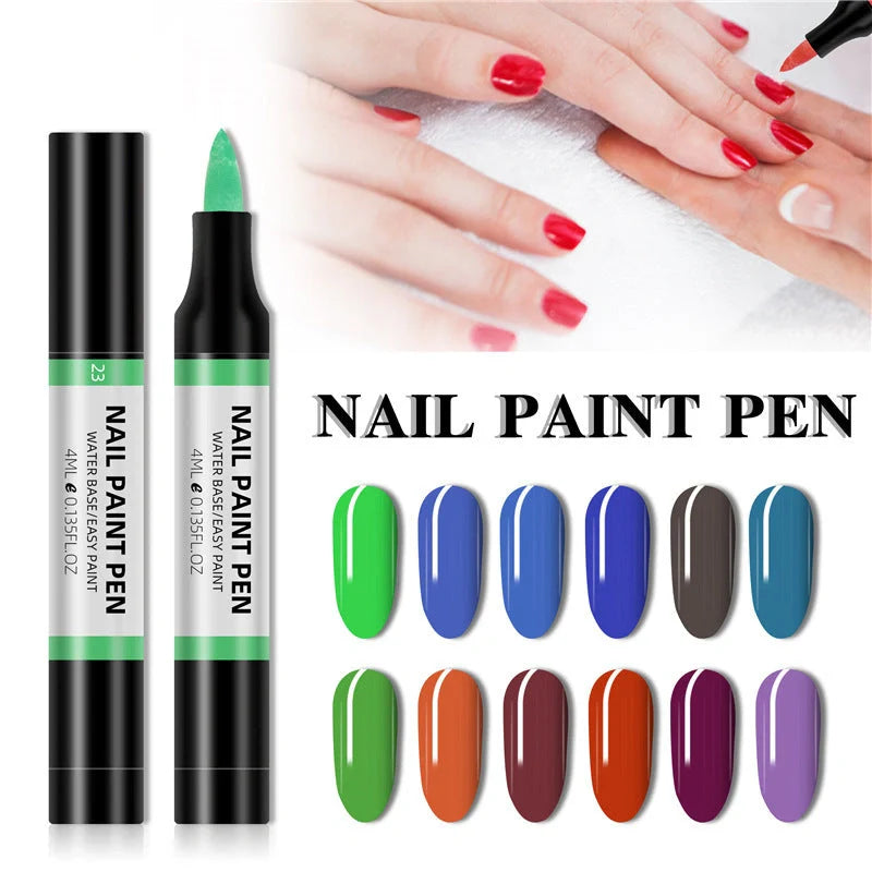 24 color water-based nail polish painting pen for 3D nail art designs