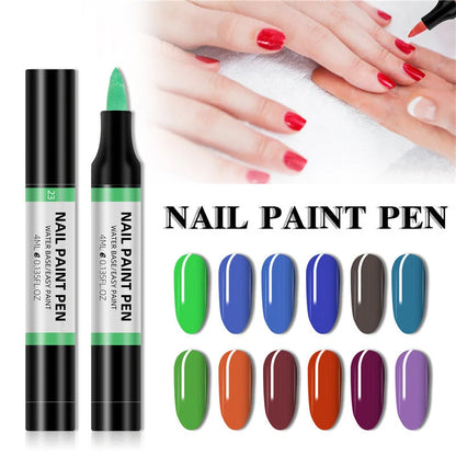 24 color water-based nail polish painting pen for 3D nail art designs