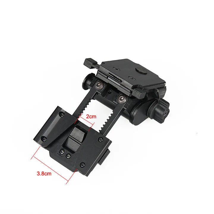 Metal alloy G24 night vision helmet mount bracket with breakaway base in Dark Earth finish