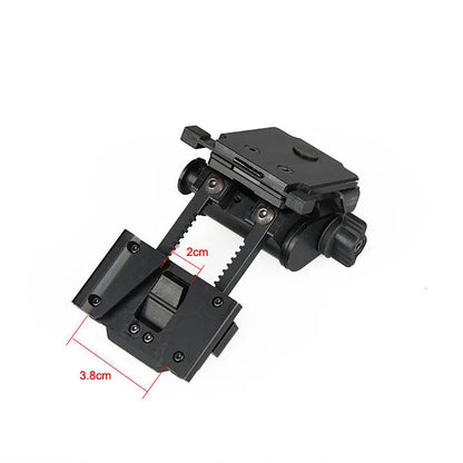 Metal alloy G24 night vision helmet mount bracket with breakaway base in Dark Earth finish