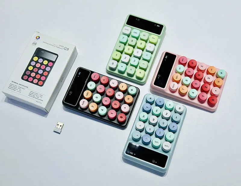Q3 wireless mini keyboard in macaron colours including mixed bright green option