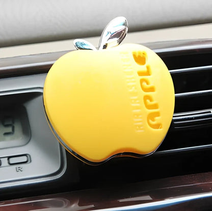 Apple-shaped car vent perfume in six colours with solid fragrance balm and clip installation