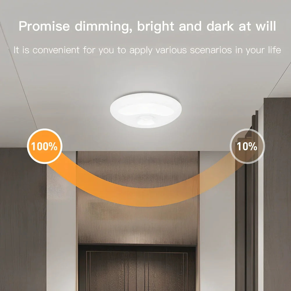Human induction ceiling lamp with motion sensor, 200x52x200mm, rechargeable battery, adhesive installation