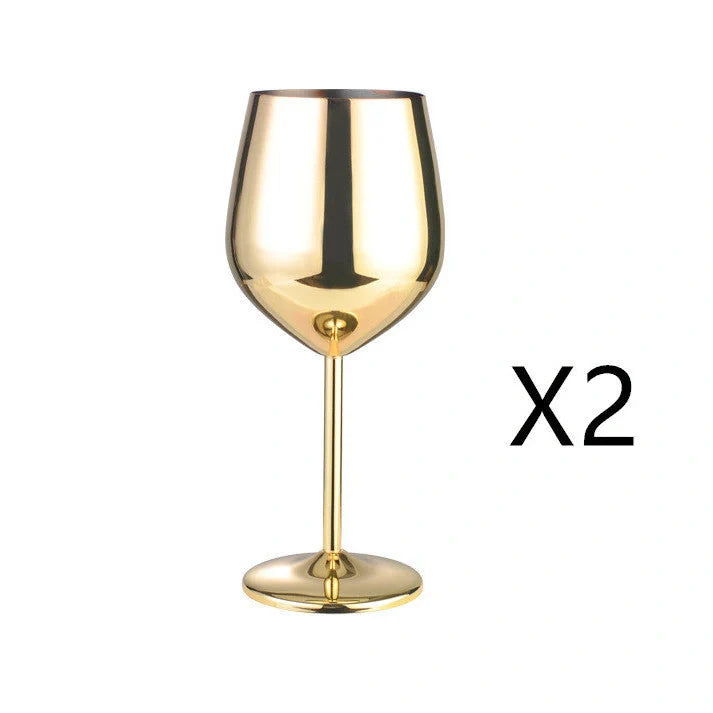 Durable stainless steel wine glasses with sleek, polished design and generous 520ml capacity for modern homes