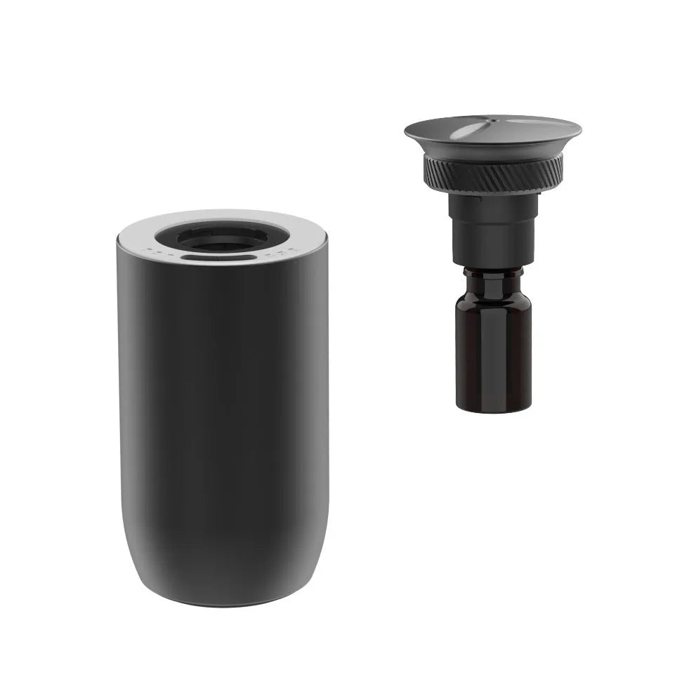Portable metal car aroma diffuser in column design with touch button and rechargeable battery