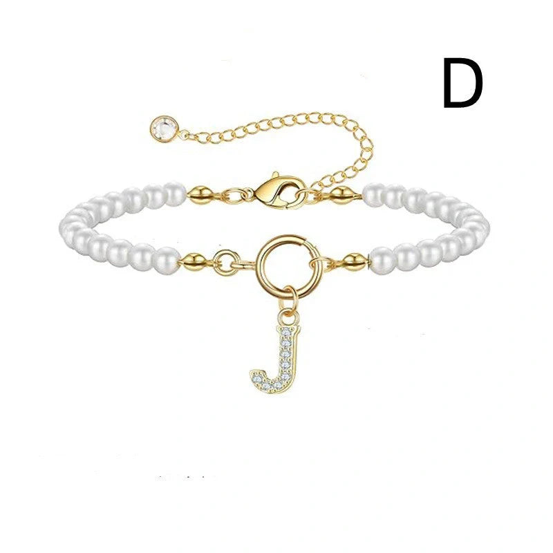 2024 fashion initial pearl bracelet for women with toggle clasp