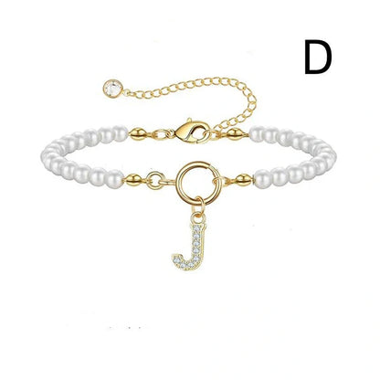 2024 fashion initial pearl bracelet for women with toggle clasp