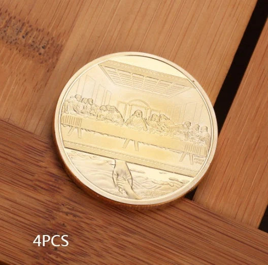Jesus Commemorative Coin in gold and silver finishes, a spiritual keepsake for collectors and believers.