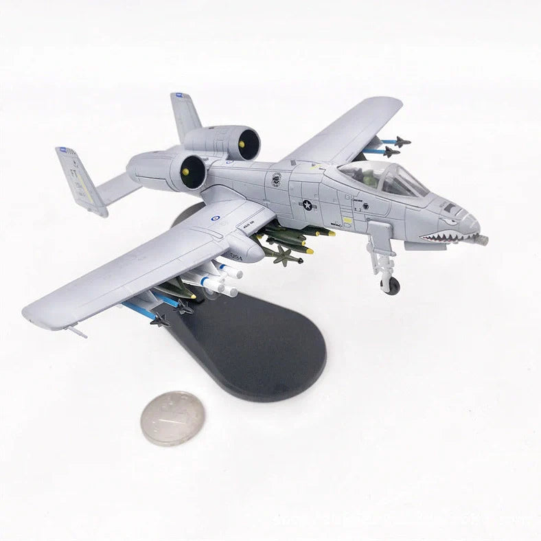 10-inch alloy shark head aircraft model toy with monochrome finish and realistic detailing